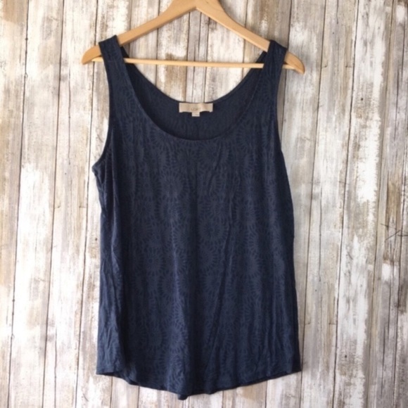 LOFT Tops - Loft Blue Diamond Sleeveless Blouse